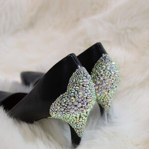 Christian Siriano Black Heels with Rhinestones
